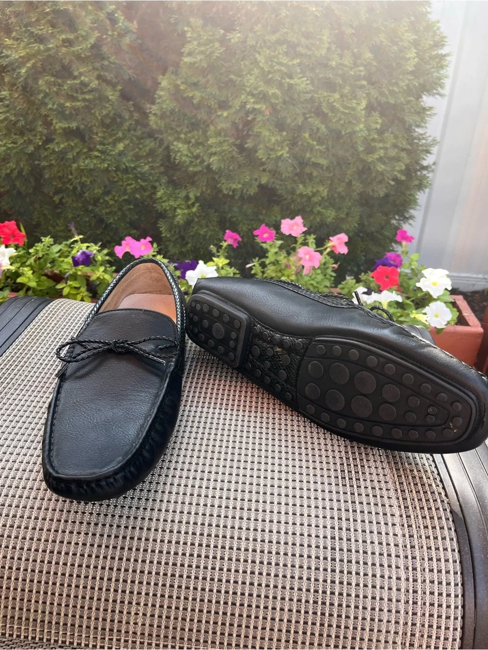 Bruno Marc Men’s Black Leather Driving Loafers Size 12